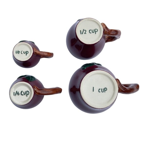 COPY - Apple Themed Ceramic Measuring Cups & Spoons Set With Wooden Stand - Picture 5 of 10